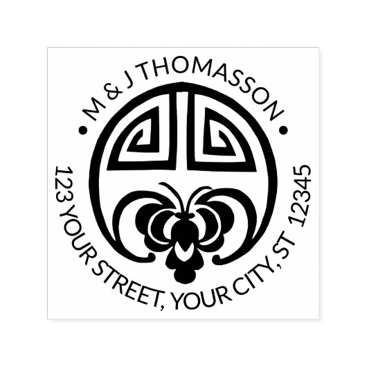 ウエ中国のッズラックこうもり名差出人住所 セルフインキングスタンプ (デザイン)