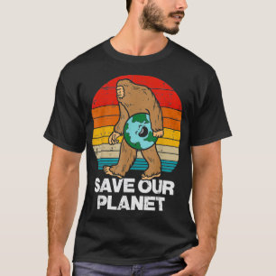 ウエ救ラープラネットビッグフットレトロアースデイSas Tシャツ