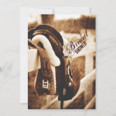 ウエ素朴スタンカウボーイ馬鞍ブライダルシャワー 招待状 (正面)