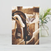 ウエ素朴スタンカウボーイ馬鞍ブライダルシャワー 招待状 (スタンド正面)