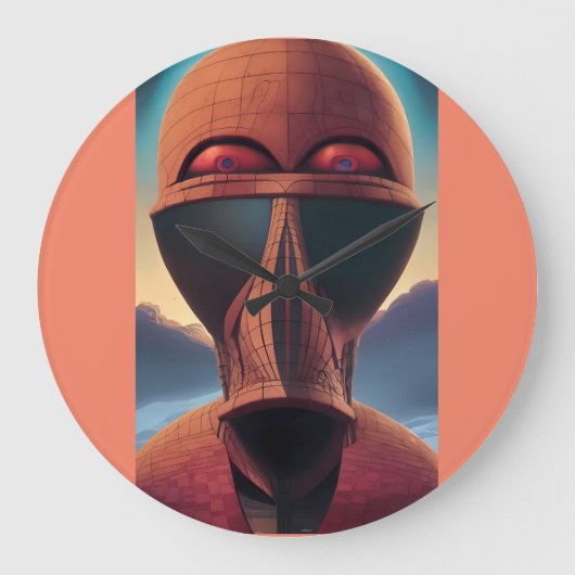 ウォアケンゲサイケデリックージSci-Fi ラージ壁時計 (正面)