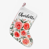 ウォカスタムーターカガーリーラーピンクローズ スモールクリスマスストッキング (正面 (吊り時))