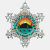 ウォシト川の国有林のアーカンソーHOT SPRINGS湖 スノーフレークピューターオーナメント (正面)