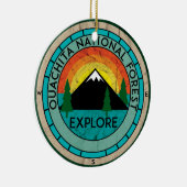 ウォシト川の国有林のアーカンソーHOT SPRINGS湖 セラミックオーナメント (右)