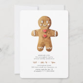 ウォシンプルーターカラージンジャーブレッドマンホリデーディナー 招待状 (正面)