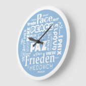 ウォスタイリッシューモダンル時計PEASE多言語 ラージ壁時計 (傾斜)