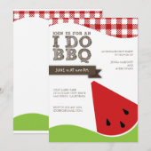 ウォターマロンアート付きの BBQ での結婚式の約束パーティー 招待状 (正面/裏面)