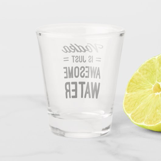 ウォッカ素晴らしウォーターおもしろい引用文 ショットグラス (裏面)