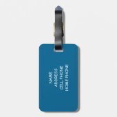 ウォッカ・トニック・バー・アートの長毛TuxedoCat。 ラゲッジタグ (裏面縦)