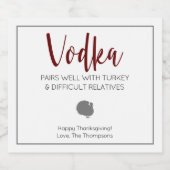 ウォッカ・ペアとトルコと難しい親戚 リキュールボトルラベル (シングルラベル)