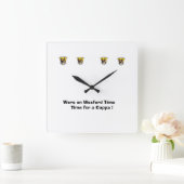 ウォックスフォードの時間にクッパを食べていた。 スクエア壁時計 (ホーム)