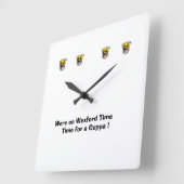ウォックスフォードの時間にクッパを食べていた。 スクエア壁時計 (傾斜)