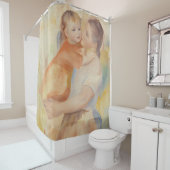 ウォッシャーウーマンと子供（1886年）ピエール・アウグストルノアール シャワーカーテン (インサイチュ)