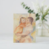 ウォッシャーウーマンと子供(1886年)ピエール・アウグストルノアール ポストカード (スタンド正面)