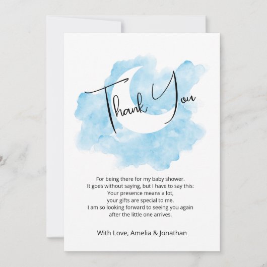 ウォッシュウォーターカラーシテラルフラットサンキューカード サンキューカード (正面)