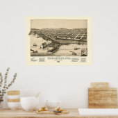 ウォッシュバーン, WIパノラママップ – 1886 ポスター (キッチン)