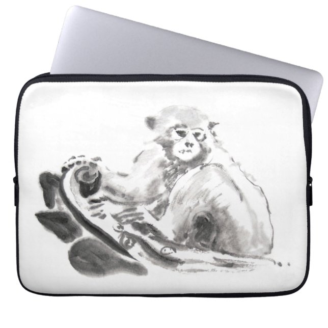 ウォッシュ絵画ズ・モンキー・イヤー〔占星術の〕十二宮図・スリーブ ラップトップスリーブ (正面)