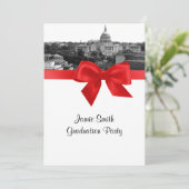 ウォッシュDCスカイラインエッチングBW赤の卒業パーティー 招待状 (スタンド正面)