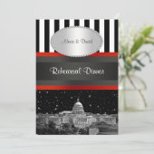 ウォッシュDCスカイラインBlk Wht Strp Pリハーサルディナー 招待状 (スタンド正面)