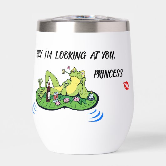 ウォッターボトルバレンタインデーおもしろいラブキスカエル (正面)