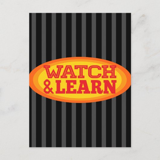 ウォッチと学ラジアル楕円ストライプ ポストカード (正面)