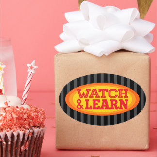 ウォッチと学ラジアル楕円ストライプ 楕円形シール