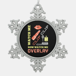 ウォッチネイルアーティストオーバーレイ スノーフレークピューターオーナメント