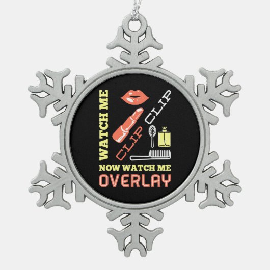 ウォッチネイルアーティストオーバーレイ スノーフレークピューターオーナメント (正面)