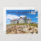 ウォッチヒル灯台、ロードアイランド州のポストカード ポストカード (正面/裏面)
