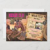 ウォッチングウェスタン女性のカーボーイ招待状 招待状 (正面)