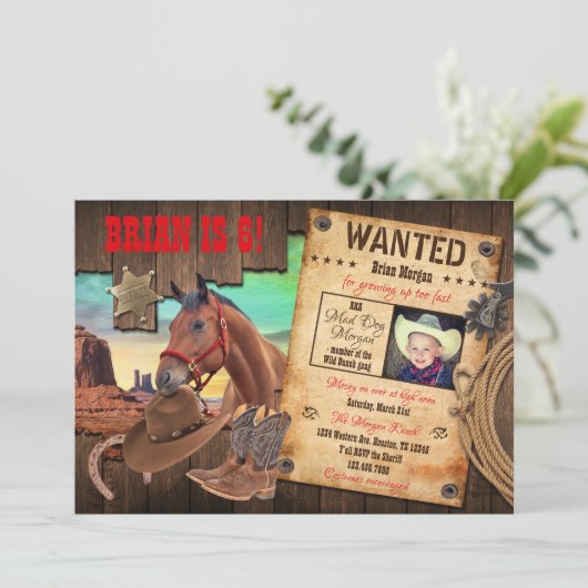 ウォッチングウエスタンカウボーイ招待状 招待状 (スタンド正面)