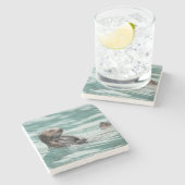 ウォッチングシーオッター ストーンコースター (横)