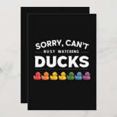 ウォッチング忙しダックラバーダックデザイン 招待状 (正面/裏面)