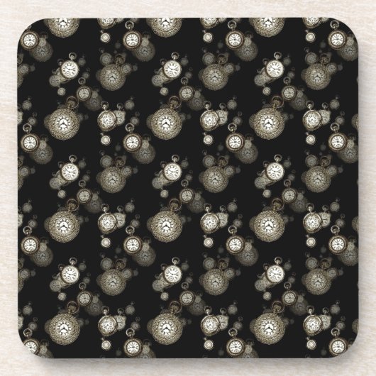 ウォッチ顔プリント- steampunkアクセサリパターン(の模様が)あるー コースター (正面)