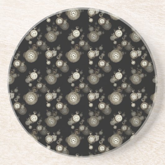 ウォッチ顔プリント- steampunkアクセサリパターン(の模様が)あるー コースター (正面)