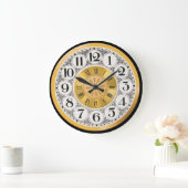 ウォッチ顔金ゴールドシルバーモダンローマ数字デコ ラージ壁時計 (ホーム)