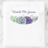 ウォッチ ミー グロー 水彩 サボテン 植物 楕円形シール (バッグ)