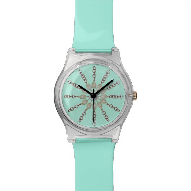 ウォッチ – 銅チェーンとビーズ (ディテール)