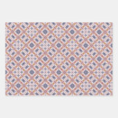 ウォッピング紙- 3色水彩ピンク ラッピングペーパーシート (正面3)