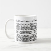 ウォッ生まれク&名前隠しメッセージ143BW歩く コーヒーマグカップ (左)