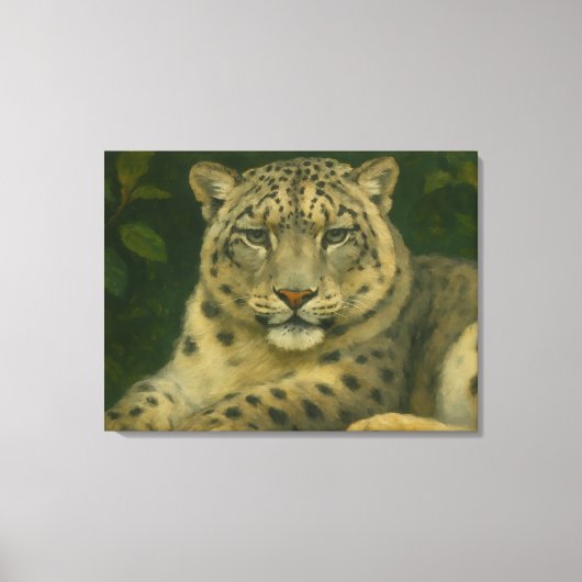 ウォッ静かチャー – Snow Leopard in Forest Light キャンバスプリント (正面)