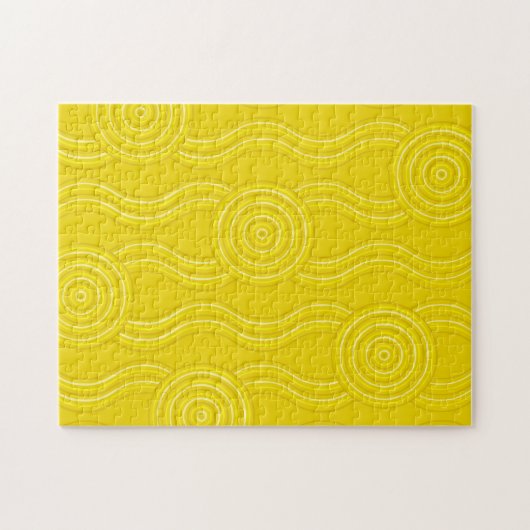 ウォトルAUSTRALIANドリームタイムリバーパターン ジグソーパズル (横)