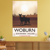 ウォバーン – ベッドフォードシャーヴィンテージスタイル旅行ポスター キャンバスプリント (インサイチュ (リビング))