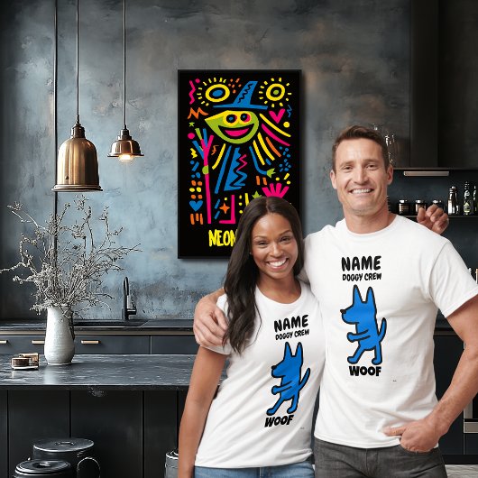 ウォフおもしろい犬Tシャツ – ドギーカスタムクルーデザイン Tシャツ