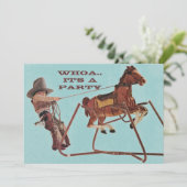 ウォフォー誕生日おもしろいウエスタンカウボーイ招待状 招待状 (スタンド正面)