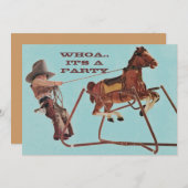 ウォフォー誕生日おもしろいウエスタンカウボーイ招待状 招待状 (正面/裏面)