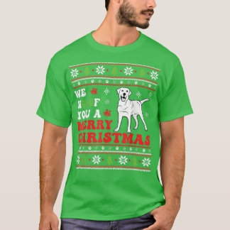 ウォフメリーマスラボ愛好家メリークリスマスドッグ恋人Chri Tシャツ