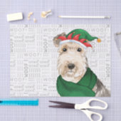 ウォフワードアートとレイクランドテリアドッグクリスマス 薄葉紙 (クラフト)