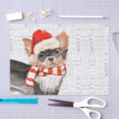 ウォフワードアートと長毛チワホアサンタドッグ 薄葉紙 (クラフト)