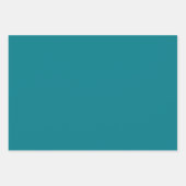 ウォブポップ・アートのリーストライプレトロパタモダンーンティール(緑がかった色)オークル ラッピングペーパーシート (正面3)